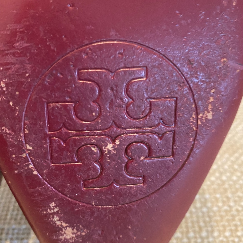 Vintage Tory Burch Spectator Pumps / Merlot & White / Womens Size 6 - Picture 12 of 13